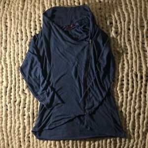Blue side zip up sweater